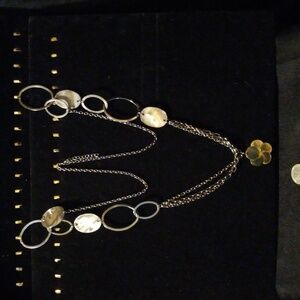 Blackened oval link chain Abalone accent pieces and Abalone pendent